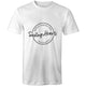 Mens/unisex short sleeve white Heart Foundation t-shirt with Saving hearts print to centre chest.