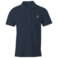 Navy Heart Foundation unisex polo shirt featuring Heart warrior design in white print.