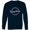 Navy Heart Foundation unisex sweatshirt featuring Saving hearts design in white print.