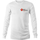 Mens/Unisex White Long Sleeve T-Shirt with Heart Foundation Walking logo to left chest. 