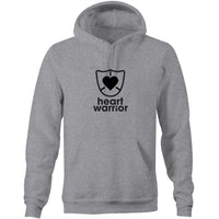 Light grey marle Heart Foundation unisex hoodie featuring heart warrior design in black print