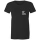 Women's short sleeve black Heart Foundation t-shirt with Walk.Talk.Coffee.Repeat print to left chest.