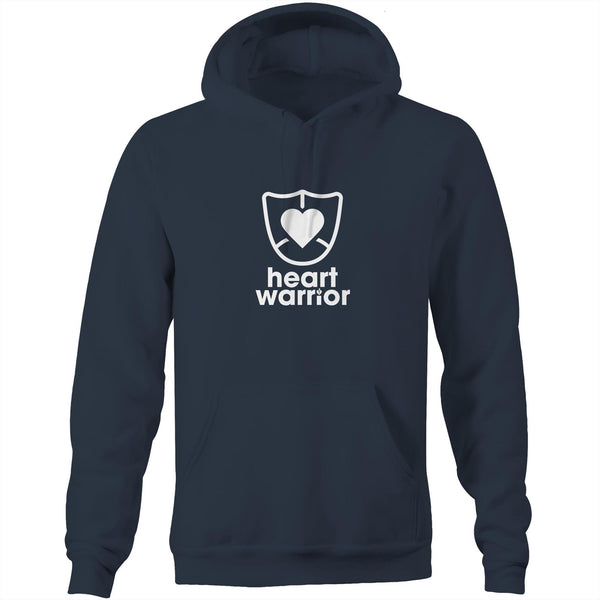 Navy Heart Foundation unisex hoodie featuring heart warrior design in white print